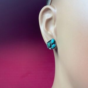 Vintage Sterling Silver and Turquoise Stud Earrings
